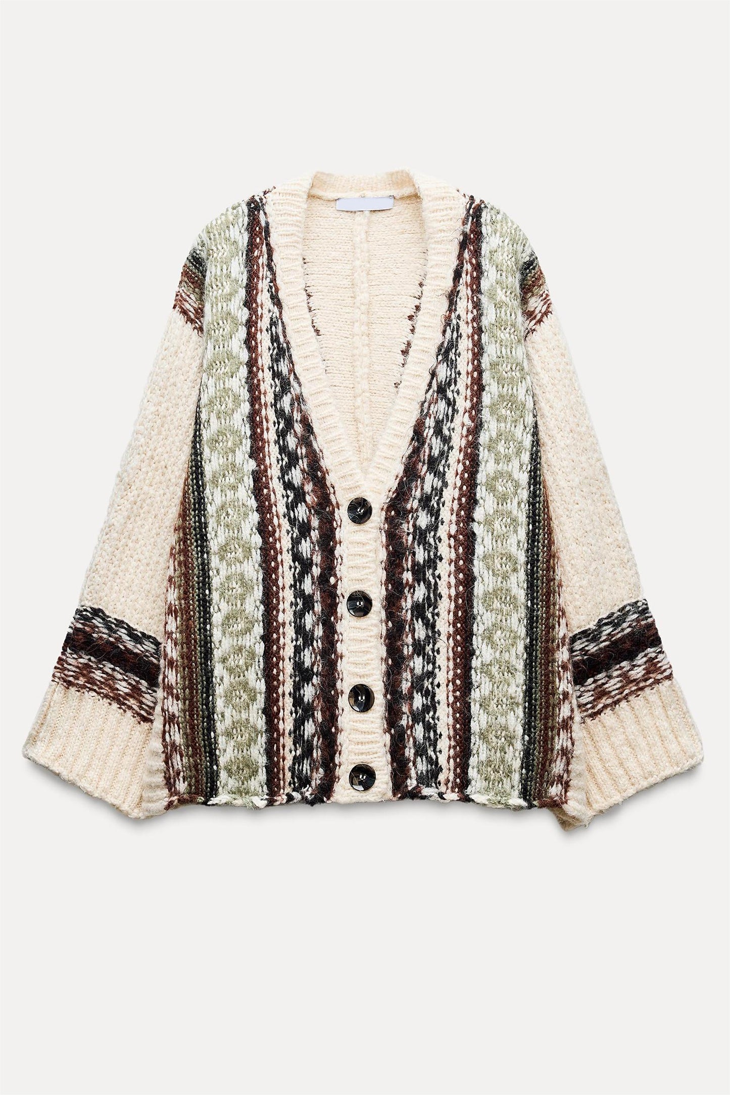 Knit Stripe Long Sleeve Cardigan