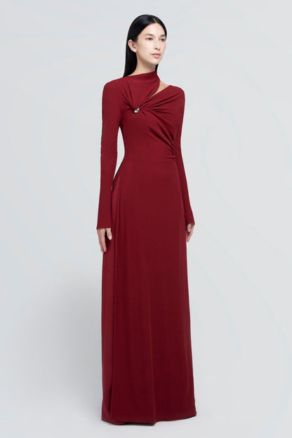 Cut-out Long Sleeve Maxi Dress
