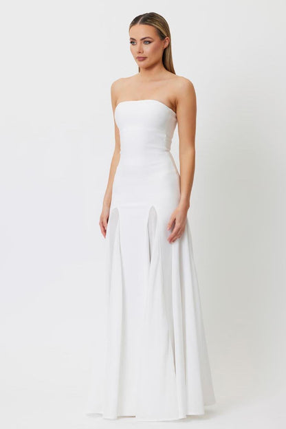 Off-shoulder Mesh Maxi Dress