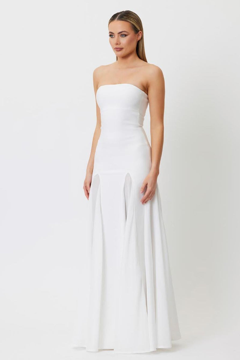 Off-shoulder Mesh Maxi Dress