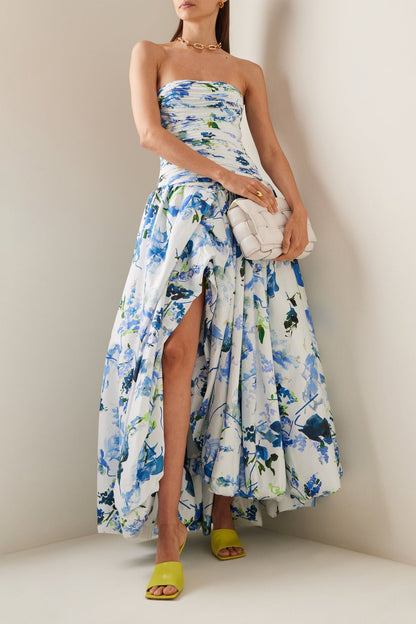 Off-shoulder Split Midi Dress