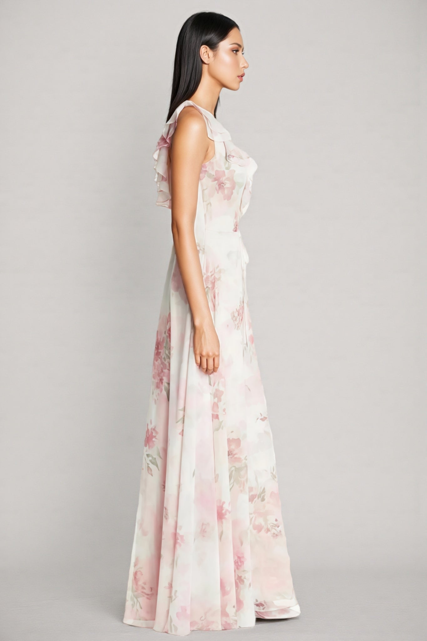 Yuna Frill Sleeveless Maxi Dress