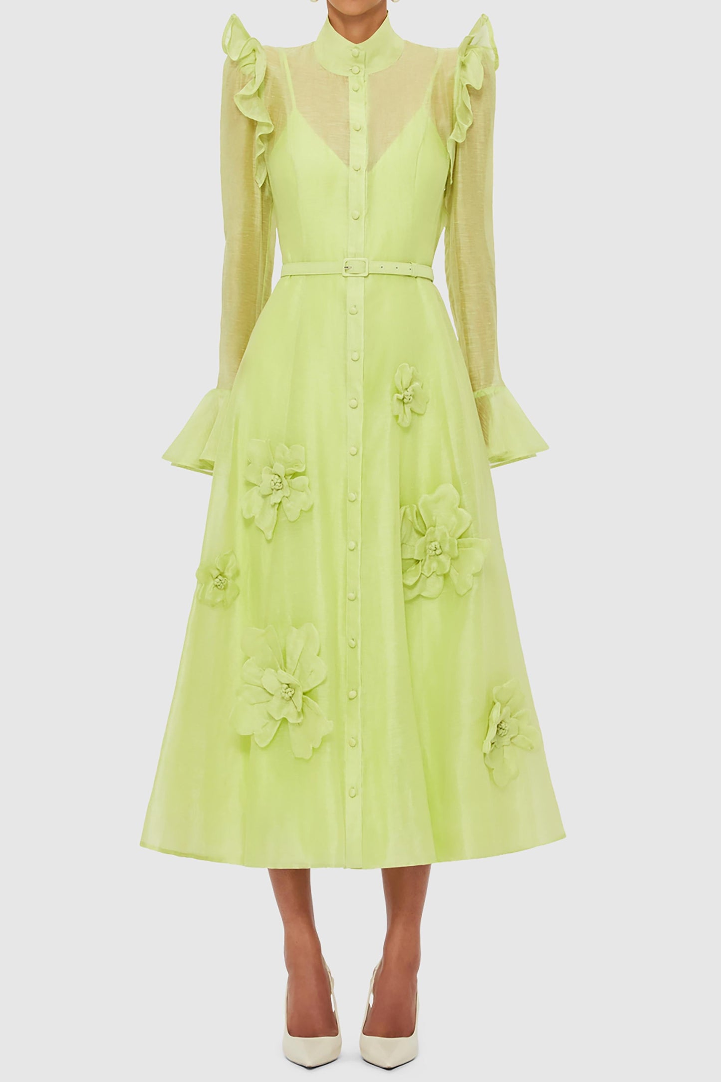 3d Frill Midi Dress