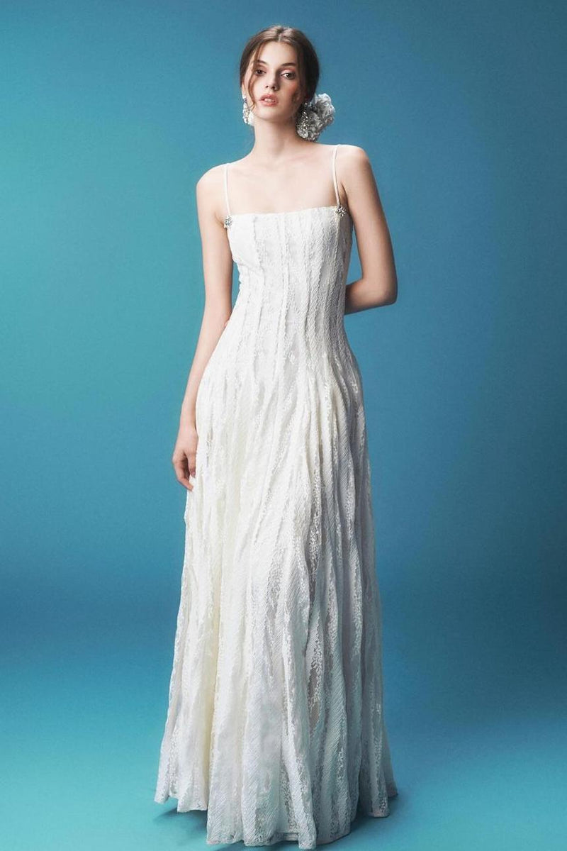 Lace Rhinestone Midi Dress