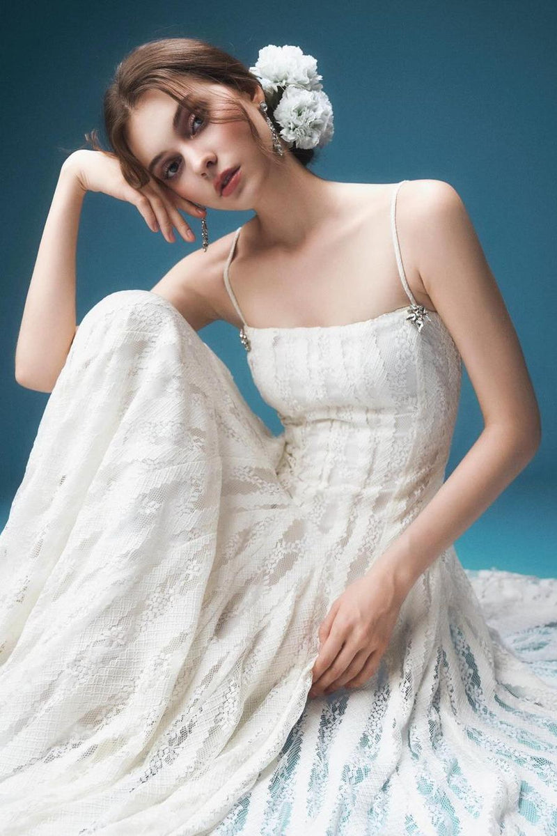 Lace Rhinestone Midi Dress