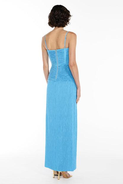 Pleated Sleeveless Maxi Dress