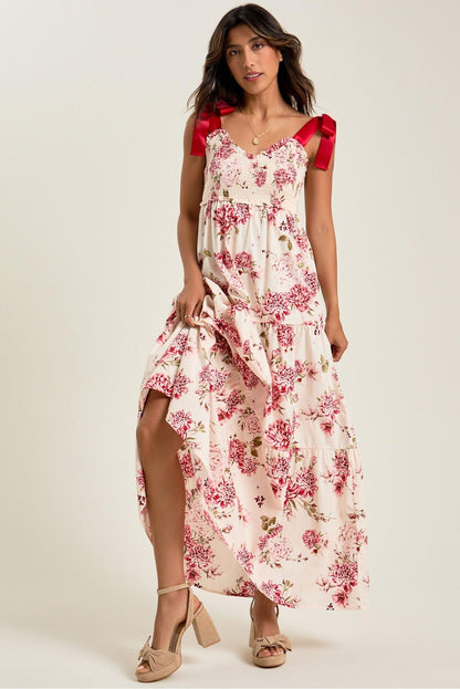 Lace Up Smock Midi Dress