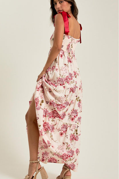 Lace Up Smock Midi Dress