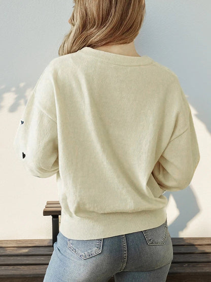 Autumn Winter Love Printed Fresh Pullover Sweater