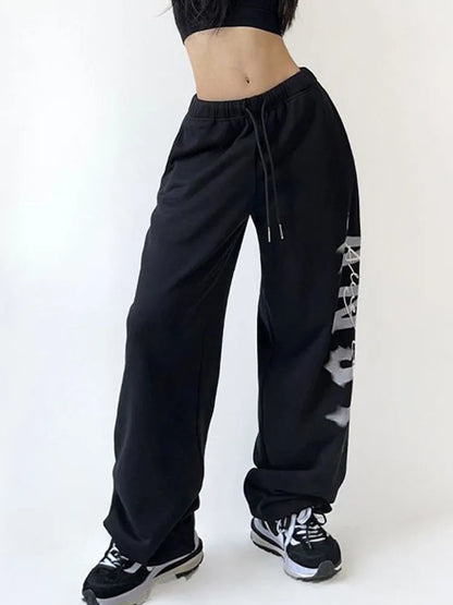 Hip Hop Joggers Y2k Letter Print Sweatpants