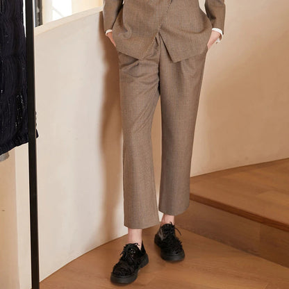 Brand Clothing Business Wool Houndstooth Formal Long Woolen Office Pants