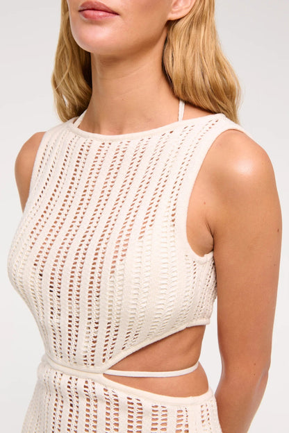 Crochet-style Cutout Maxi Dress Coverup