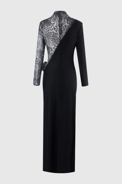 Kaily Leopard Cutout Split Maxi Dress