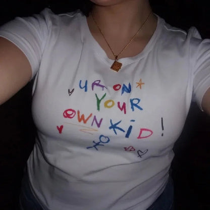Letter Print Crop Top T-shirt