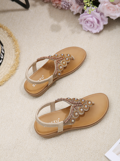 Siketu | V-strap Rhinestone Sandal