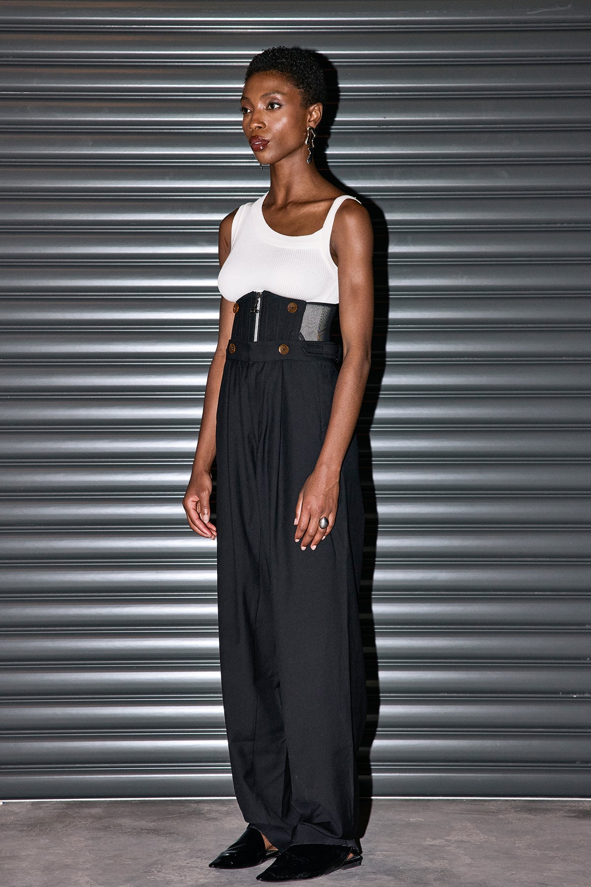Kiara Fishbone Button Pants