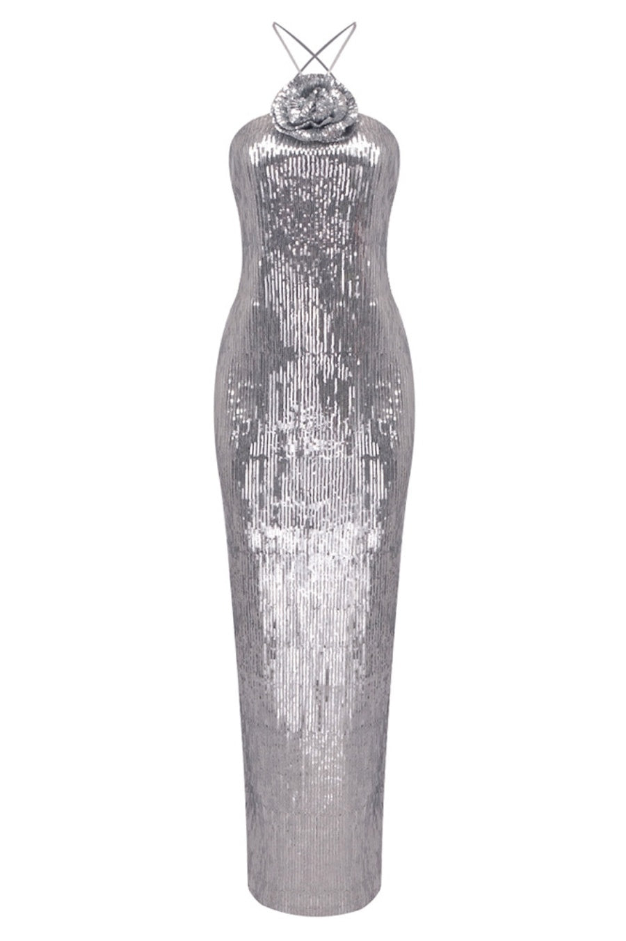 Kiara Sequin Backless Maxi Dress