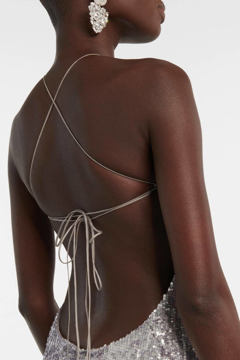 Kiara Sequin Backless Maxi Dress