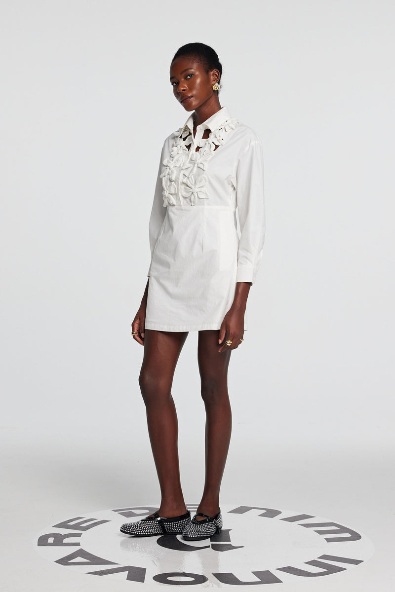 Kira Cutout Flower Long Sleeves Mini Dress