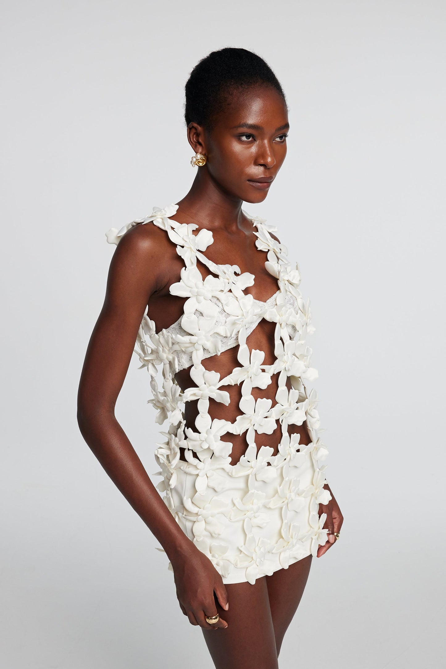 Kira Flower Cutout Sleeveless Mini Dress