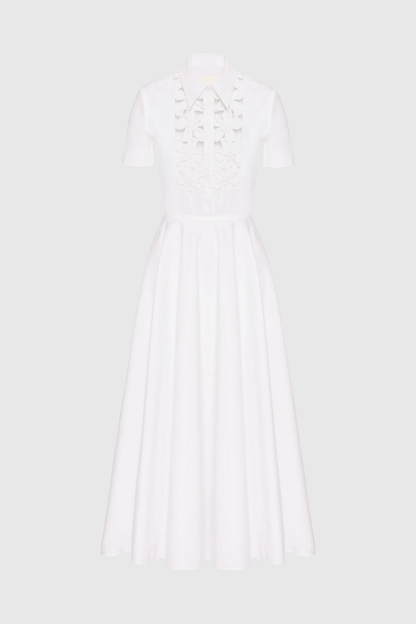 Kira Cutout Flower Short Sleeves Maxi Dress