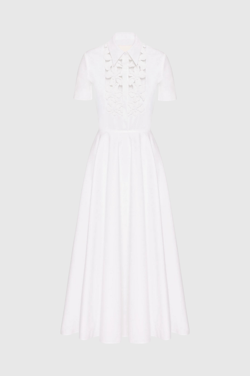 Kira Cutout Flower Short Sleeves Maxi Dress