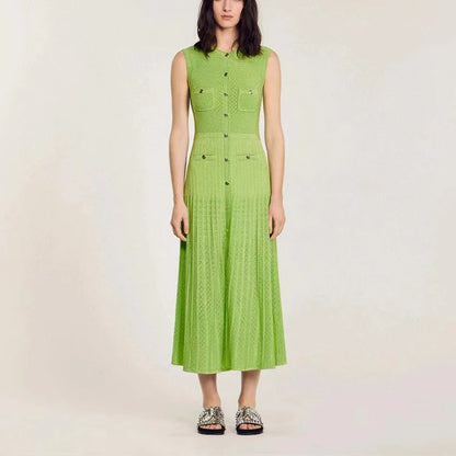 Sleeveless Knit Long Dress - Summer