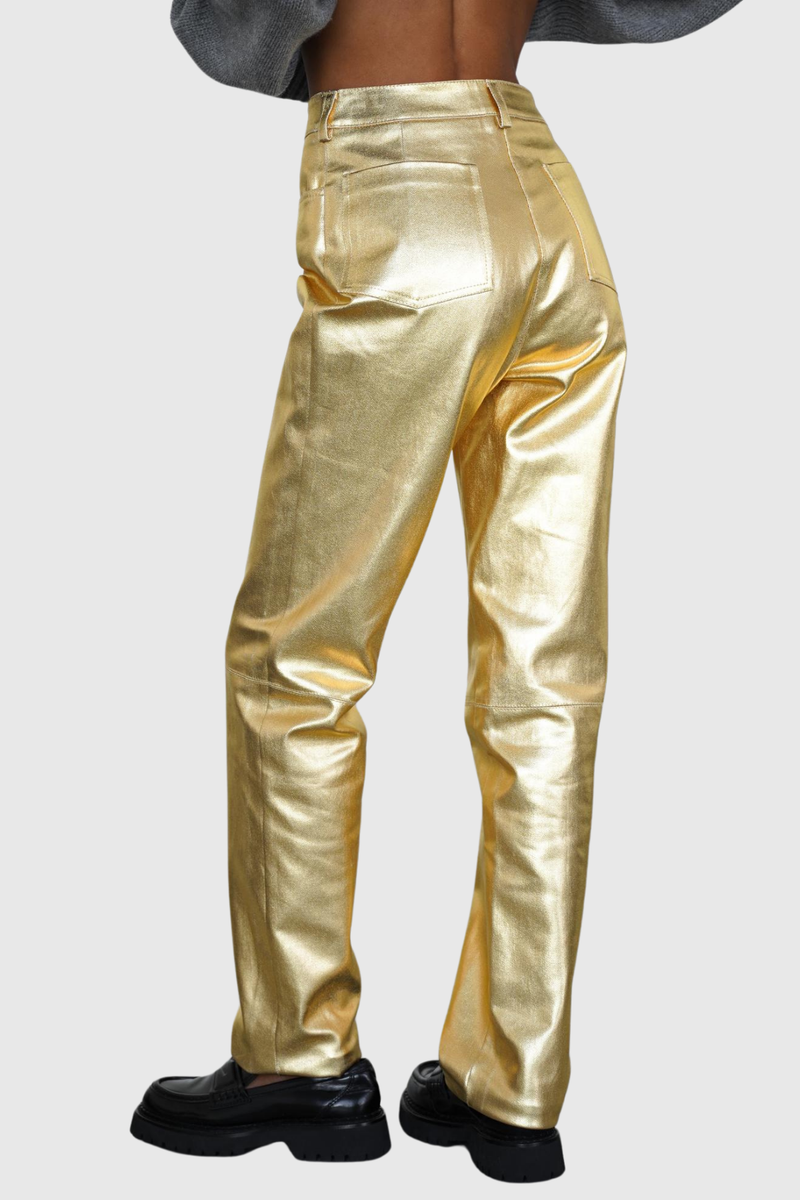 Kshiti Metallic Pants in Gold