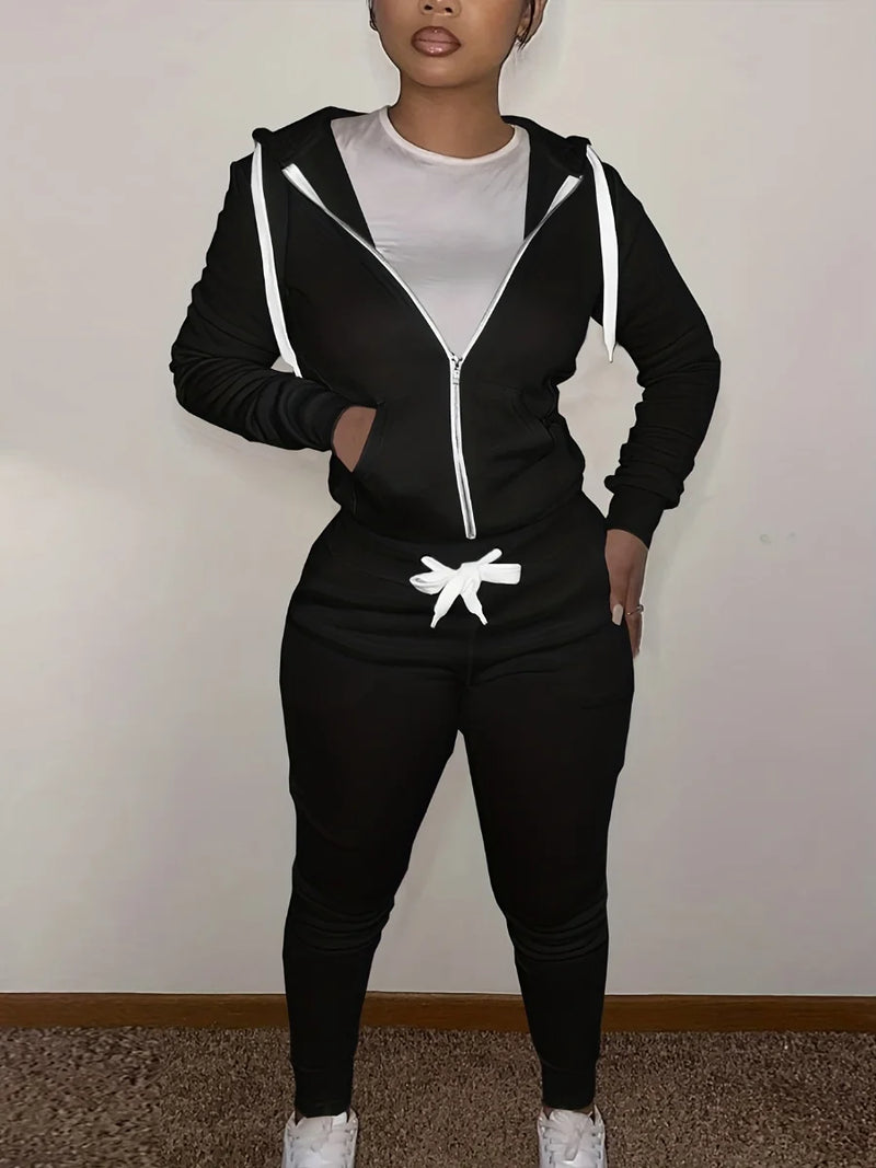 Basics Kangaroo Pocket Pants Drawstring Trousers Winter Autumn Tracksuit Coat