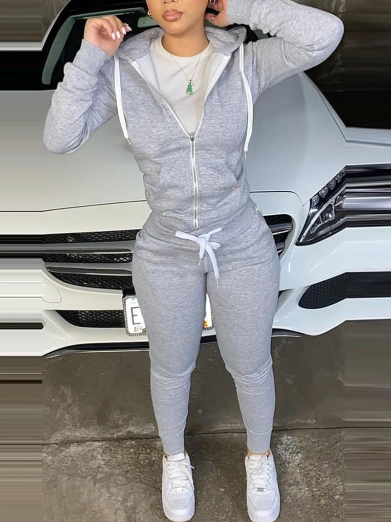Basics Kangaroo Pocket Pants Drawstring Trousers Winter Autumn Tracksuit Coat