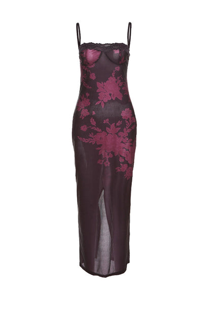 Lace Print Pack Hip Cami Dress