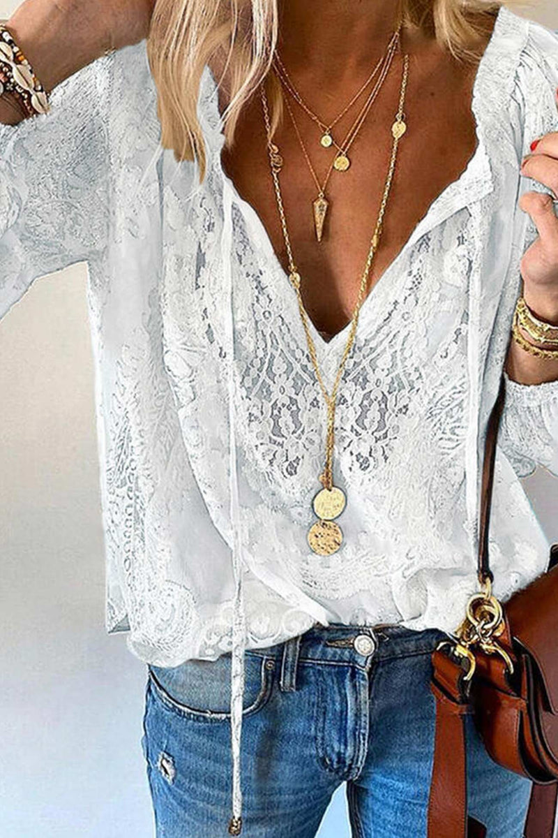 Lace Tie-up Blouse