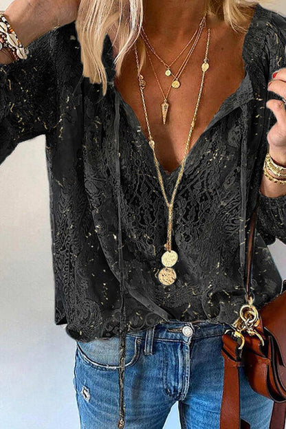 Lace Tie-up Blouse