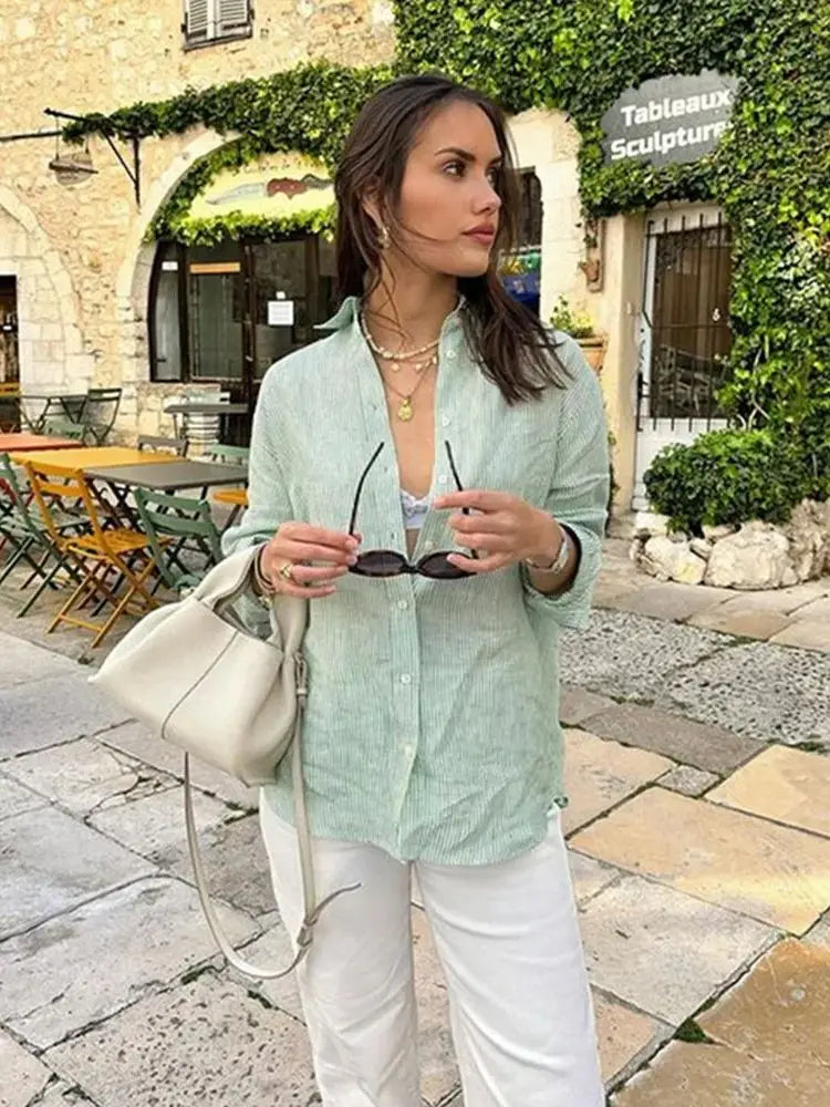 Striped Office Blouse