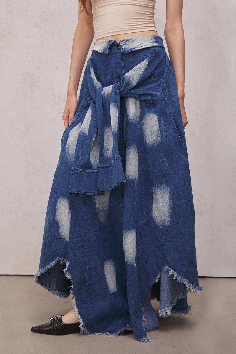 Lara Tie Dye Lace Up Maxi Skirt
