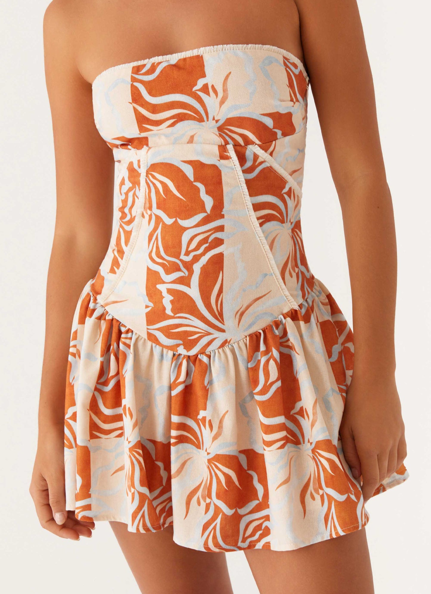 Paulina Mini Dress - Orange Blue