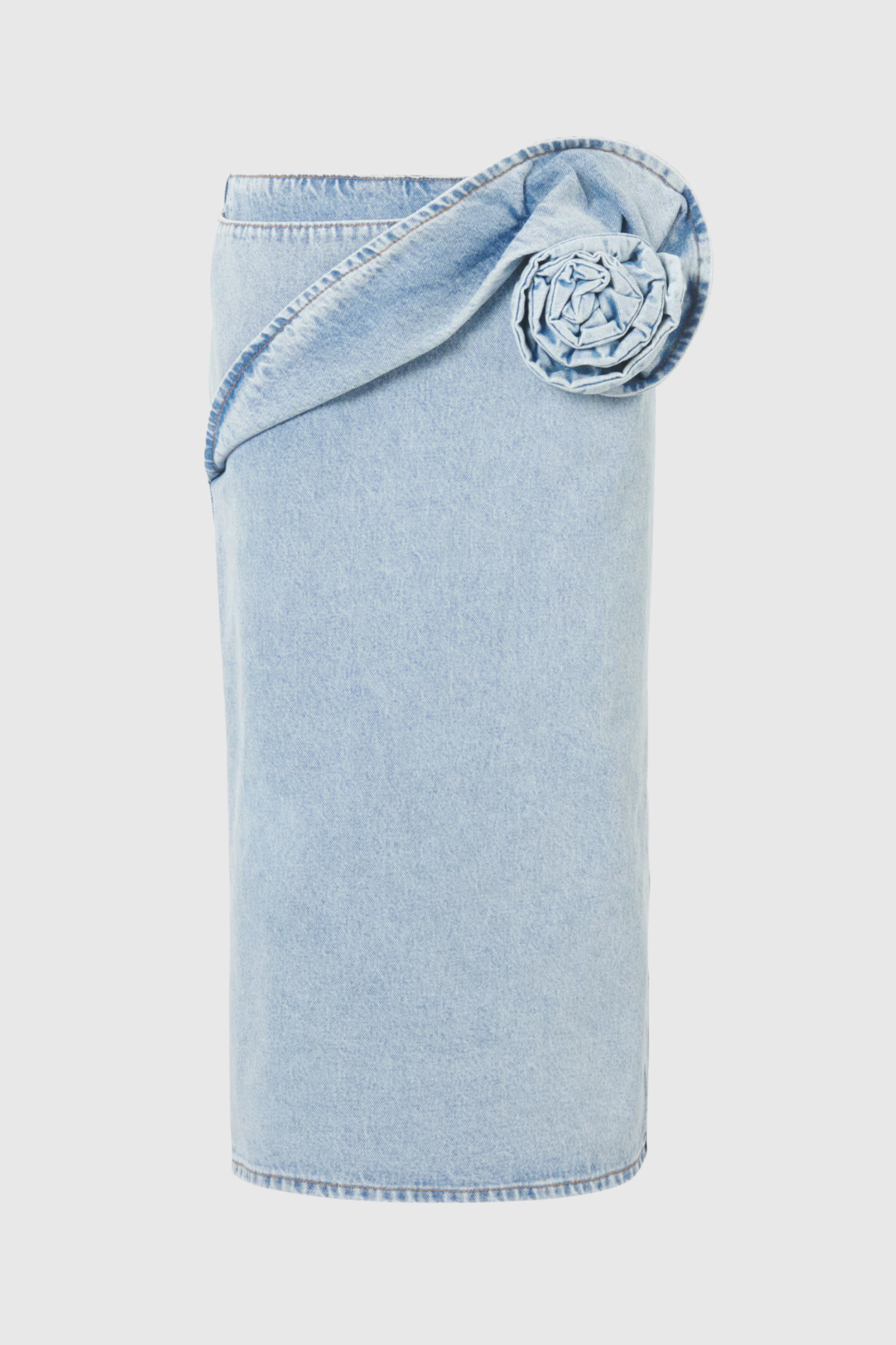 Laundra Appliqué Denim Midi Skirt