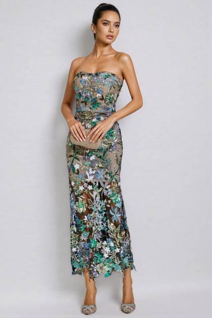 Aisia Sequin Maxi Dress-blue
