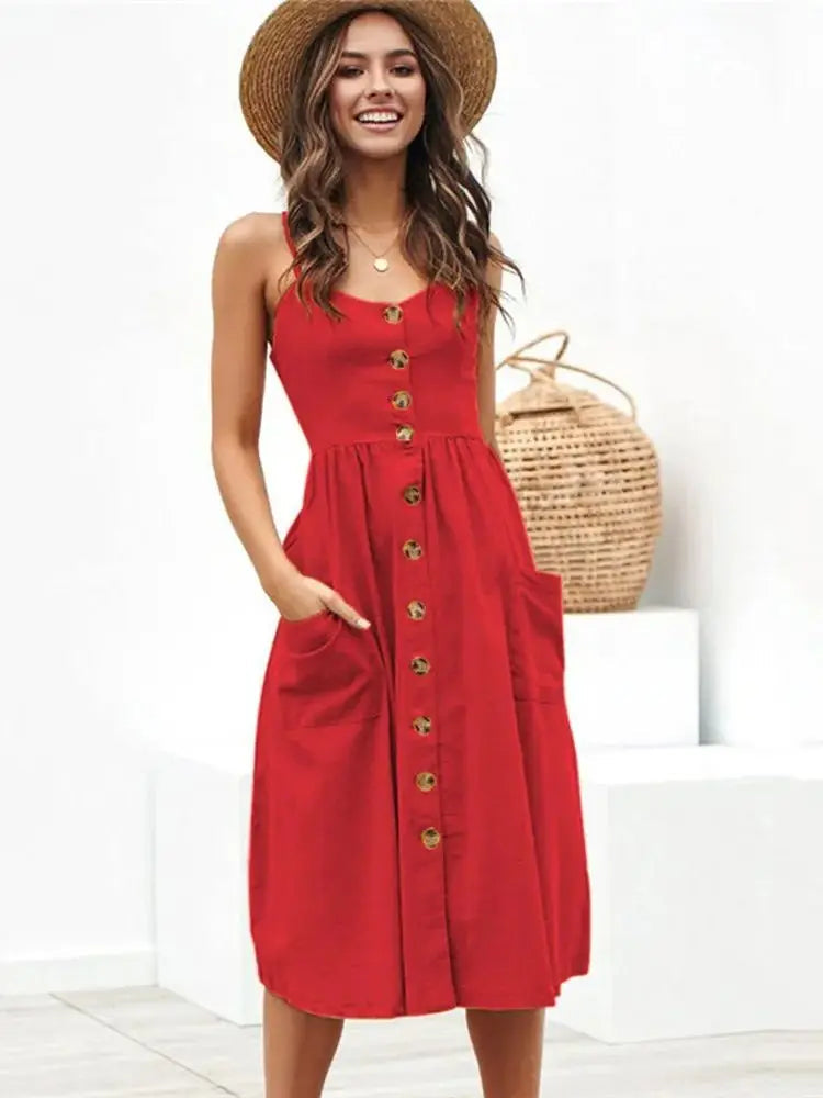Leisure Fashionable High Backless Midi Dresses