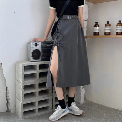 Long Simple All Match High Waist Comfortable Skirt