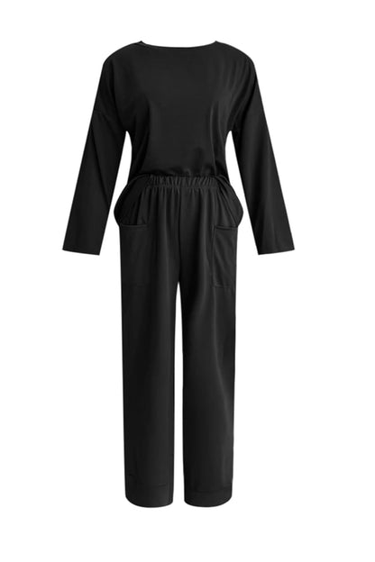 Long Sleeve Pullover Harem Pants Set