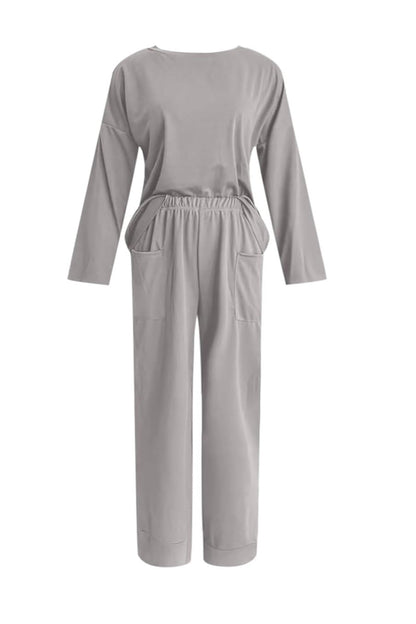 Long Sleeve Pullover Harem Pants Set