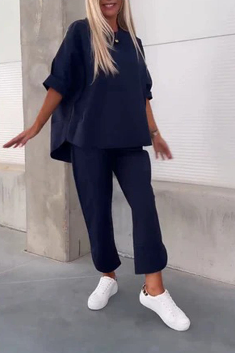 Long Sleeve Pullover Harem Pants Set
