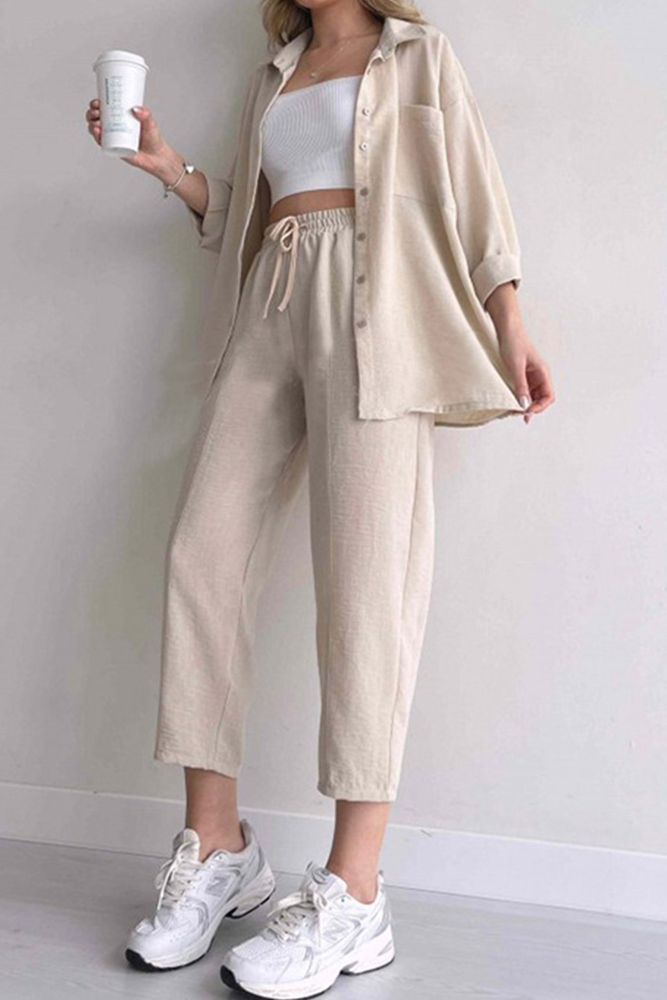 Long Sleeve Color Shirt Long Pants Set