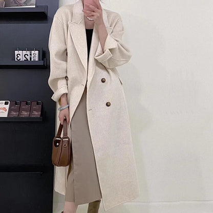 Long Double-sided Cashmere Double-breasted Classic Hair Coat