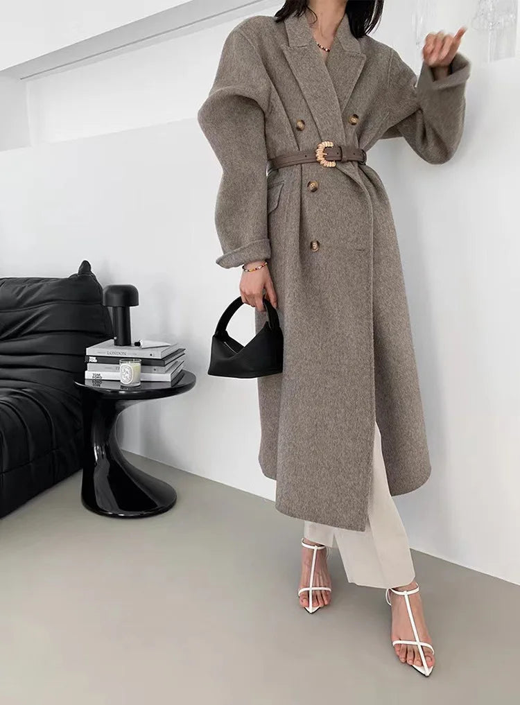 Long Double-sided Cashmere Double-breasted Classic Hair Coat