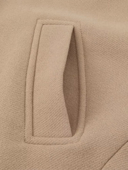 Loose Lapel Autumn Winter Long Single-breasted Office Coat