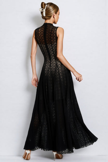 Hutt Black Lace Sleeveless Maxi Dress