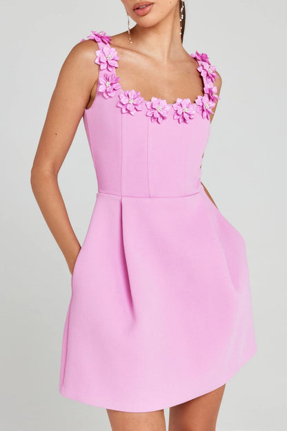 Lyra Embellished Mini Bandage Dress - Pink