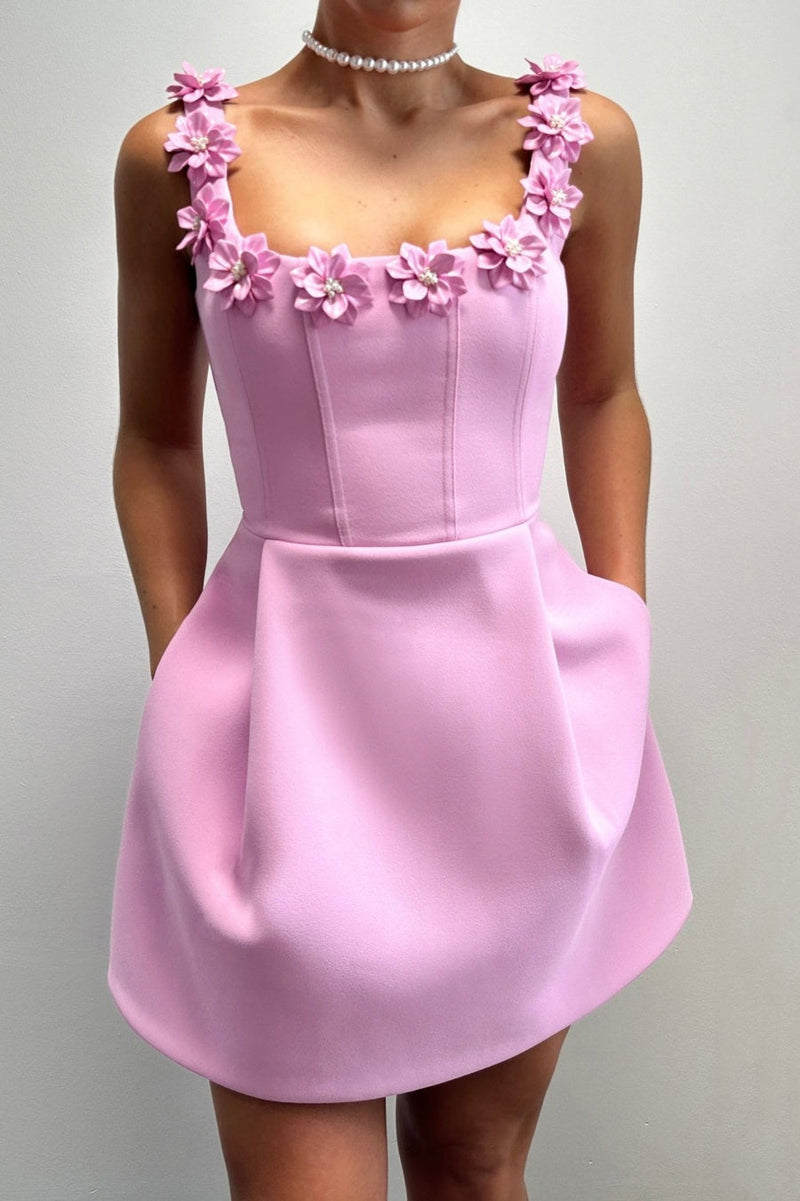 Lyra Embellished Mini Bandage Dress - Pink